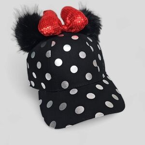 Disney Parks Minnie Mouse Seqin Bow Ears Baseball Cap Hat